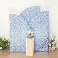 thumbnail image 1 of Efavormart Set of 3 White Blue Satin Chiara Backdrop Stand Covers With Chinoiserie Floral Print, Fitted Covers For Half Moon Wedding Arches 5ft, 6ft, 7ft, 1 of 5