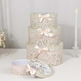 thumbnail image 1 of Efavormart Set of 4 Blush Floral Nesting Gift Boxes With Lids, Round Stackable Heavy Duty Cardstock Keepsake Boxes, Cupcake Dessert Display Stand - 5",7",8",9", 1 of 5