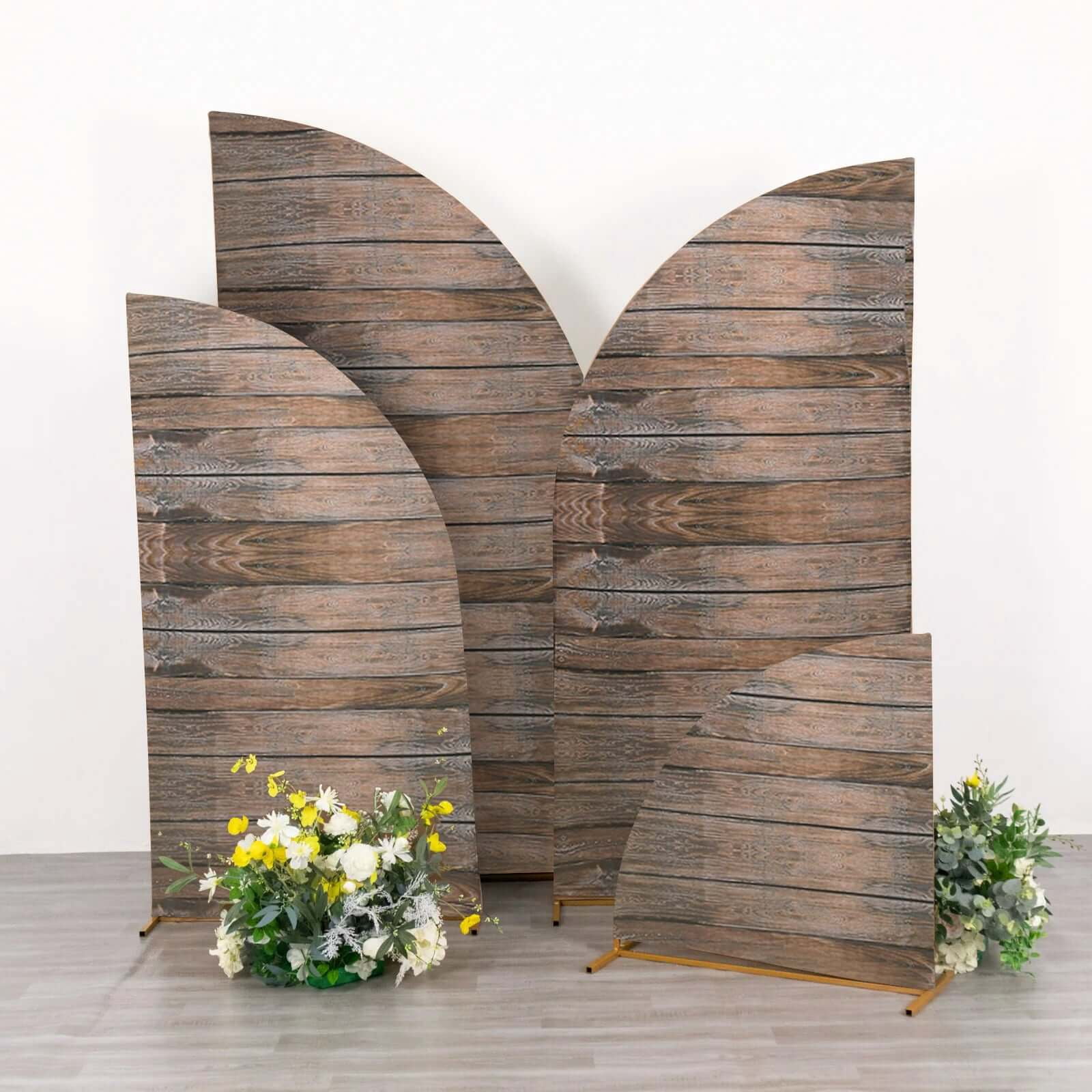 Efavormart Set of 4 Brown Spandex Chiara Backdrop Stand Covers With ...