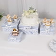 thumbnail image 1 of Efavormart Set of 4 White Blue Chinoiserie Nesting Gift Boxes With Lids, Square Stackable Heavy Duty Cardstock Keepsake Boxes, Cupcake Dessert Display Stand - 6",7",8",9", 1 of 5