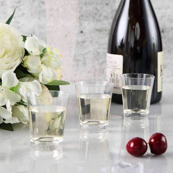 Efavormart Set of 50 - 2oz Clear Crystal Disposable Plastic Shot Glasses for Wedding, Party, Banquet, Home, Picnic, Outdoor Dinnerware, Bar, Nightclub, Liquors, Champagne, Desserts, Cocktails