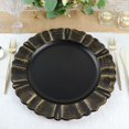 thumbnail image 1 of Efavormart Set of 6 - 13" Round - Black Plastic Charger Plates With Waved Scalloped Rim for Wedding, Outdoor Receptions, Banquets, Holiday Dinner plates Chargers, 1 of 11