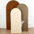 thumbnail image 1 of Efavormart Set Of 3 | Mixed Natural Spandex Fitted Wedding Arch Covers For Round Top Chiara Backdrop Stands - 5ft, 6ft, 7ft, 1 of 9