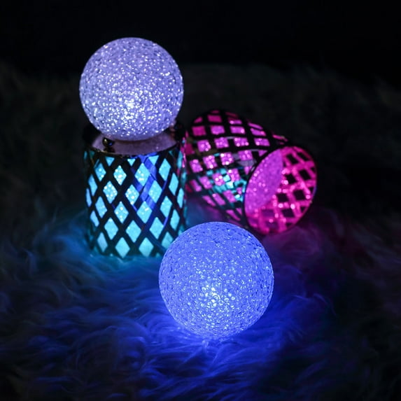 Efavormart Set Of 4 3" Color Changing Portable Led Ball Lights Battery Operated LED Orbs Crystal Effect Wedding Party Decoration
