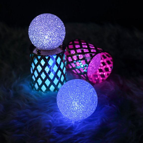 Efavormart Set Of 4 3" Color Changing Portable Led Ball Lights Battery Operated LED Orbs Crystal Effect Wedding Party Decoration