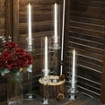 thumbnail image 1 of Efavormart Set Of 4 | Clear Crystal Glass Hurricane Taper Candle Holders With Tall Cylinder Chimney Tubes - 14", 18", 22", 26", 1 of 10