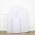 thumbnail image 1 of Efavormart Set Of 4 | Matte White Spandex Fitted Wedding Arch Covers For Round Top Chiara Backdrop Stands - 4ft,5ft,6ft,7ft, 1 of 11