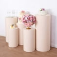 thumbnail image 1 of Efavormart Set Of 5 | Blush Spandex Cylinder Plinth Display Box Stand Covers, Stretchable Pedestal Pillar Prop Covers - 160 GSM, 1 of 9