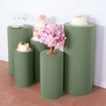 thumbnail image 1 of Efavormart Set Of 5 | Eucalyptus Sage Green Spandex Cylinder Plinth Display Box Stand Covers, Stretchable Pedestal Pillar Prop Covers - 160 GSM, 1 of 9
