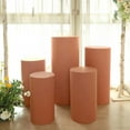 thumbnail image 1 of Efavormart Set Of 5 | Terracotta Spandex Cylinder Plinth Display Box Stand Covers, Stretchable Pedestal Pillar Prop Covers - 160 GSM, 1 of 10
