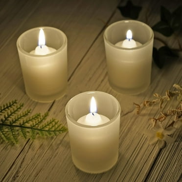 Efavormart Set of 12 2.5" Frosted White Glass Votive Candle Holders for Candle Making Kit Tealight Candles Cup Home Decoration