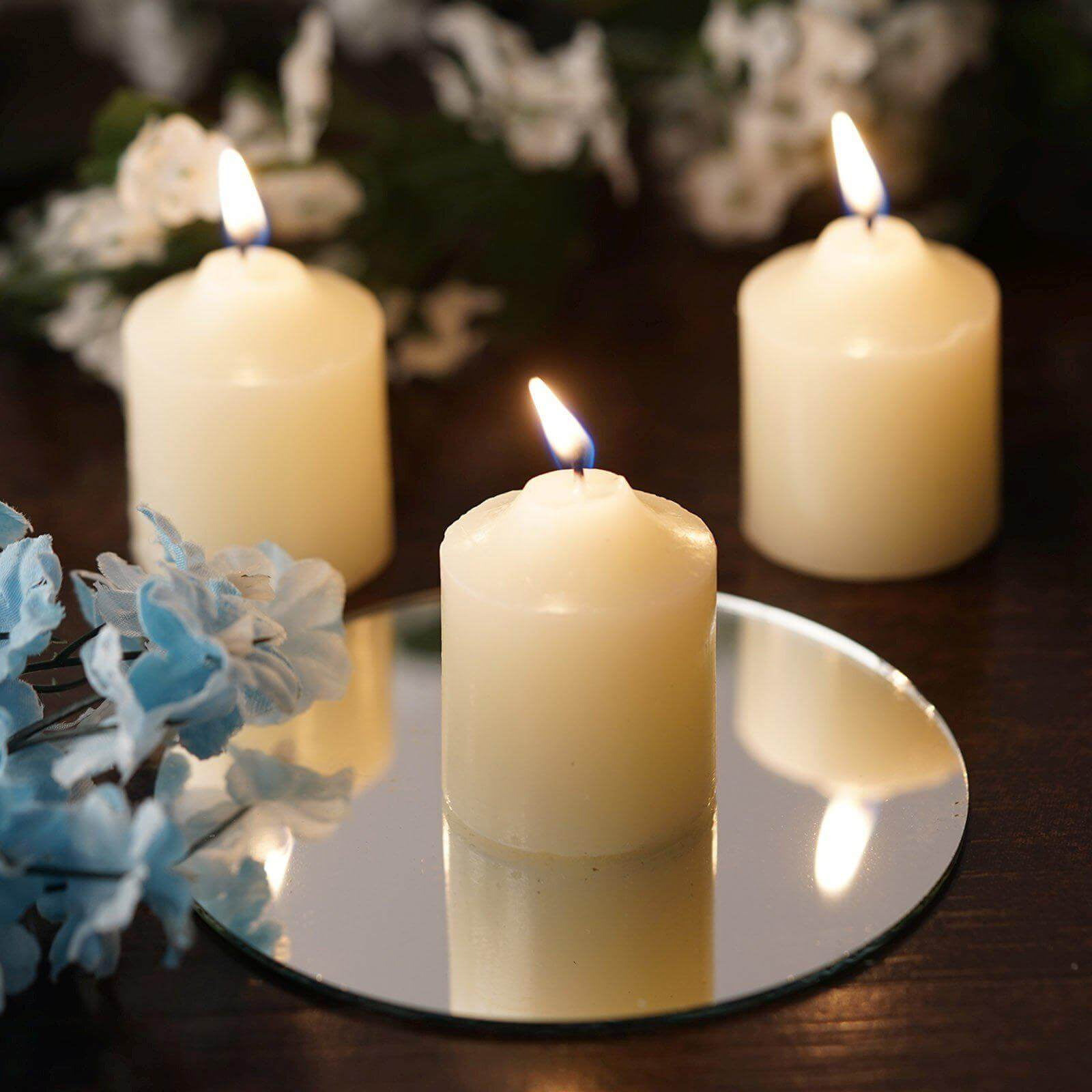 Efavormart Set of 12 Ivory Unscented Votive Candles for Wedding Party
