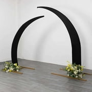 Efavormart Set of 2 Black Spandex Half Crescent Moon Wedding Arch Covers, Custom Fitted Backdrop Stand Cover for Curved Arbor Flower Balloon Frame