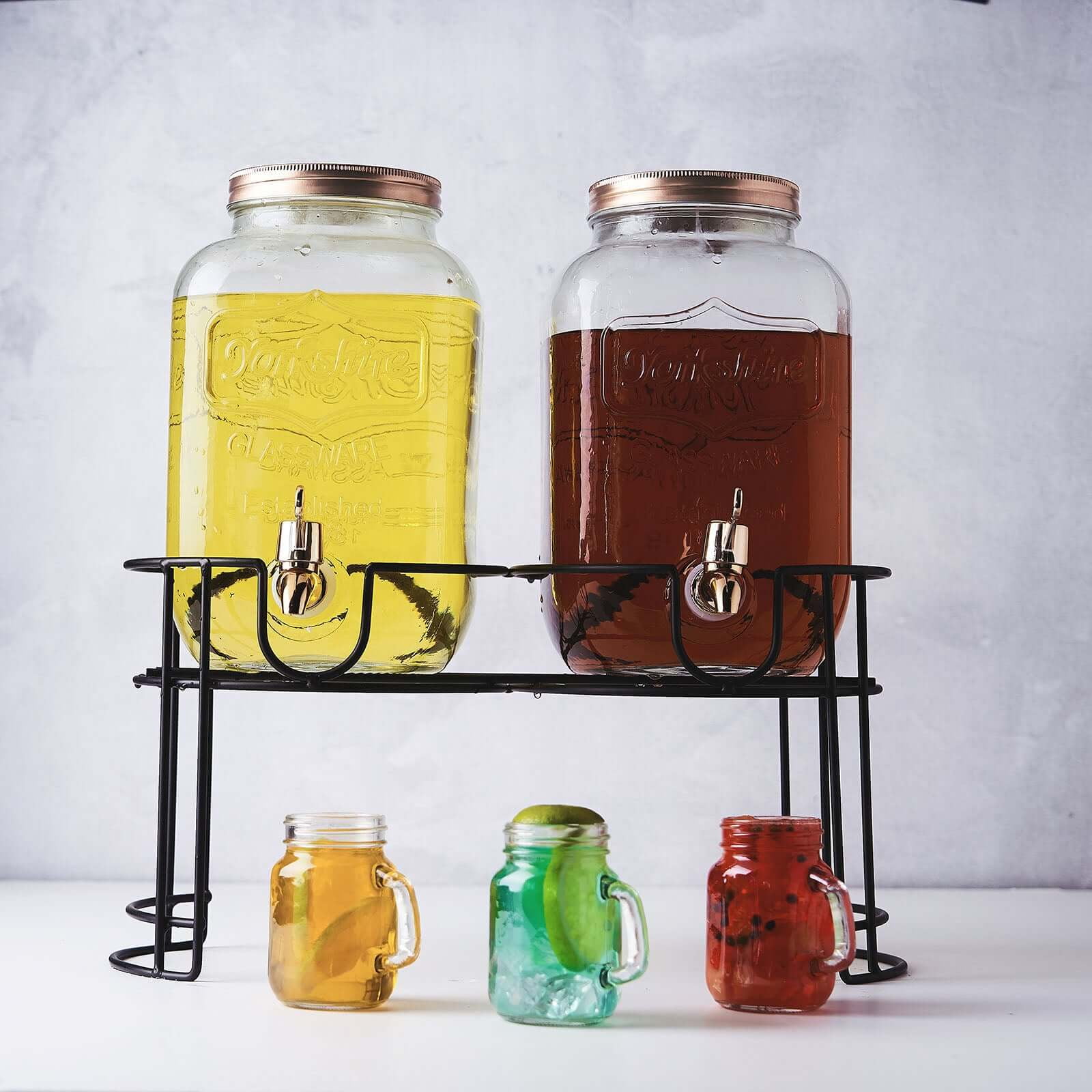 Glass Beverage Dispenser With Metal Spigot