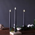 thumbnail image 1 of Efavormart Set of 3 | 11"  Flickering Flameless Battery Operated LED Taper Candles Home Wedding  Decor - Black, 1 of 10