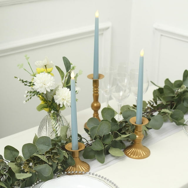 Efavormart 3-Pack | 11" Flickering Flameless LED Taper Candles, Dusty ...