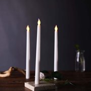 Efavormart Set of 3 | 11 Flickering Flameless Battery Operated LED Taper Candles Home Wedding Decor - White