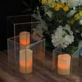 thumbnail image 1 of Efavormart Set of 3 | Clear Acrylic Gold Metal Frame Pillar Candle Holders Centerpiece Decor DIY Boxes Cuboid Jars, 1 of 6