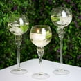thumbnail image 1 of Efavormart Set of 3 | Clear Long Stem Globe Glass Vase Tabletop Candle Holders Wedding Party Centerpiece Decoration, 1 of 7