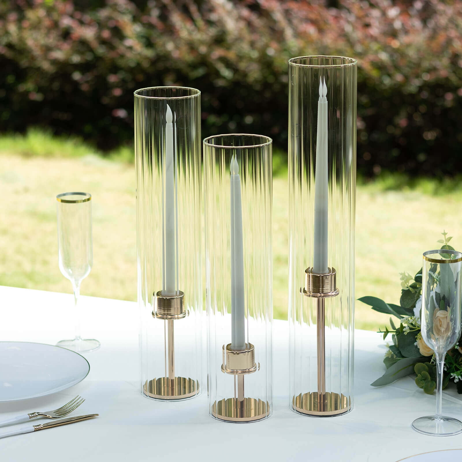 Efavormart Ribbed Glass Candelabra Shades - Thumbnail 2
