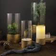 thumbnail image 1 of Efavormart Set of 3 Glass Cylinder Vases with Gold Honeycomb Base Glass Candle Holders - 8" | 10" | 12", 1 of 6