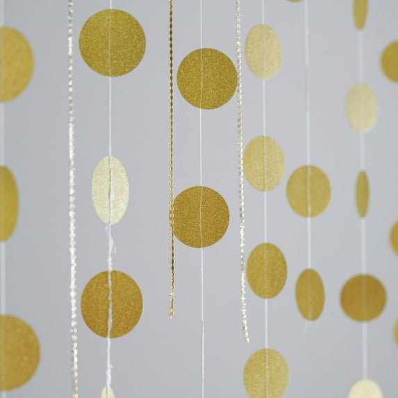 Efavormart Set of 3 Gold 90" Circle Dots Party Paper Garland DIY Garland Backdrop Photo Props