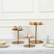 Efavormart 23" 3-Tier Gold Metal Cupcake Stand With Clear Round Acrylic ...