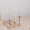 thumbnail image 1 of Efavormart Set of 3 Gold Metal Taper Candlestick Holders, Hurricane Candle Stands with Round Base - 3.5",5.5",8", 1 of 11