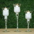 thumbnail image 1 of Efavormart Set of 3 Hurricane Long Stem Glass Candle Holders, 1 of 5