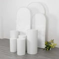 thumbnail image 1 of Efavormart Set of 3 White Crushed Velvet Chiara Wedding Arch Covers For Round Top Backdrop Stands - 5ft, 6ft, 7ft, 1 of 5