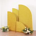 thumbnail image 1 of Efavormart Set of 4 Gold Chiara Backdrop Stand Covers Shimmer Tinsel Finish, Fitted Covers For Half Moon Wedding Arches - 2.5ft, 5ft, 6ft, 7ft, 1 of 11