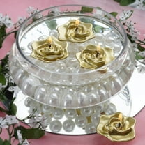 Efavormart Set of 4 Gold Unscented Floating Rose Candle for Wedding Party Birthday Centerpieces Home Decorations Supplies