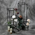 Efavormart Set of 4 Matte Black Wedding Flower Stand Metal Vase