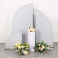 thumbnail image 1 of Efavormart Set of 4 Silver Chiara Backdrop Stand Covers Shimmer Tinsel Finish, Fitted Covers For Half Moon Wedding Arches - 2.5ft, 5ft, 6ft, 7ft, 1 of 5