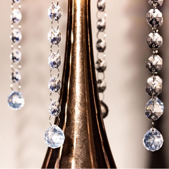 Efavormart Set of 8 |13" Clear Acrylic Crystal Garland Strand Octagonal Beaded Chains Wedding Banquet Party Decoration