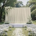 thumbnail image 1 of Efavormart Sheer Wedding Arch Drape 10ft × 10ft Beige – Backdrop Curtain Panel with Rod Pocket, 1 of 5