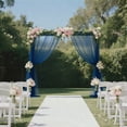 thumbnail image 1 of Efavormart Sheer Wedding Arch Drape 5ft × 10ft Navy Blue – Backdrop Curtain Panel with Rod Pocket, 1 of 5