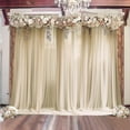 thumbnail image 1 of Efavormart Sheer Wedding Arch Drape – 5ftx14ft Beige Sheer Curtain Backdrop, Ceiling Drapery Panel, 1 of 5