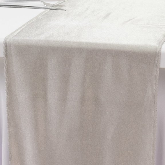 Efavormart Shimmer Silver Premium Scuba Polyester Table Runner, Wrinkle Free Table Linen - 12"x108"