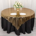 thumbnail image 1 of Efavormart Shiny Black Gold Foil Polyester Table Overlay Disco Mirror Ball Theme, Linen Table Topper - 72"x72", 1 of 9