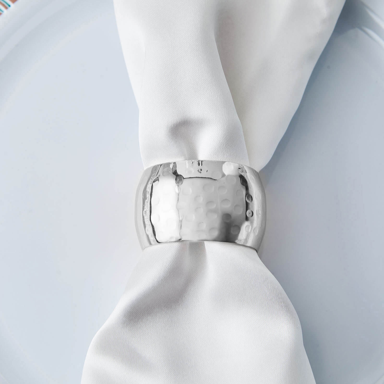 Round Silver Plated Napkin Rings 8 Count