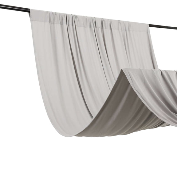 Efavormart Silver 4-Way Stretch Spandex Drapery Panel with Rod Pockets, Photography Backdrop Curtain - 5ftx10ft