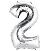 Efavormart Silver 40 tall Alphabet Letters / Number Foil Balloons Birthday Party Decorations Graduation New Year Party Supply - 2