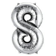 Efavormart Silver 40" tall Alphabet Letters / Number Foil Balloons Birthday Party Decorations Graduation New Year Party Supply - 8