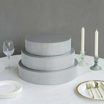 Efavormart Silver Round Metal Pedestal Cake Stand with Rhinestones, Cupcake Holder Dessert Table Display Centerpiece - 16"