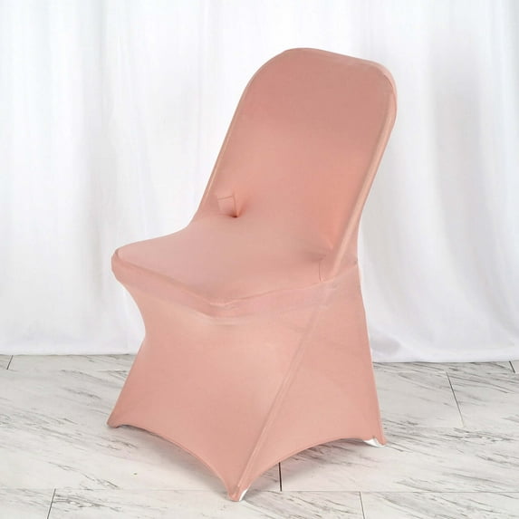 Efavormart Stretchy Spandex Fitted Folding Chair Cover Dinning Event Slipcover For Wedding Party Banquet Catering- Dusty Rose