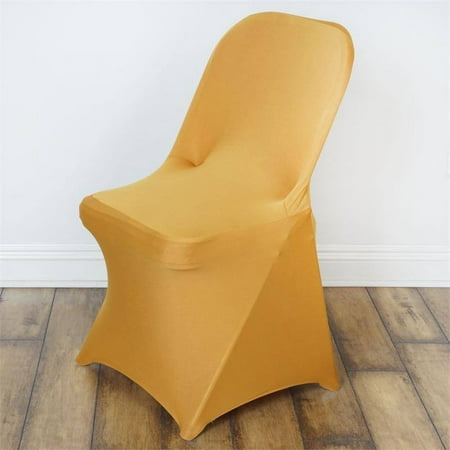 Efavormart Stretchy Spandex Fitted Folding Chair Cover Dinning Event Slipcover For Wedding Party Banquet Catering - Gold