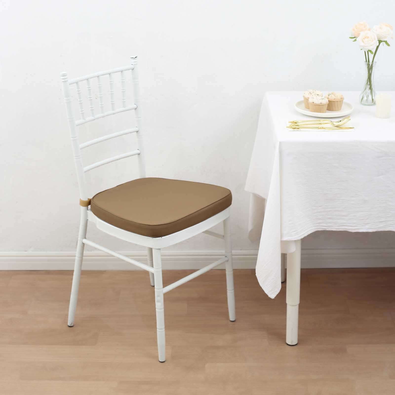 Efavormart Taupe Chiavari Chair Pad, Memory Foam Seat Cushion With Ties ...