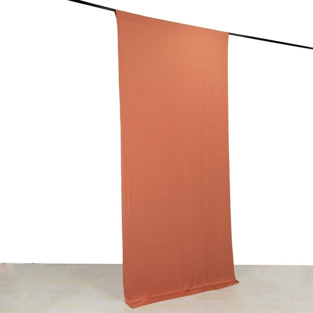 Efavormart Terracotta 4-Way Stretch Spandex Drapery Panel with Rod Pockets, Photography Backdrop Curtain - 5ftx10ft
