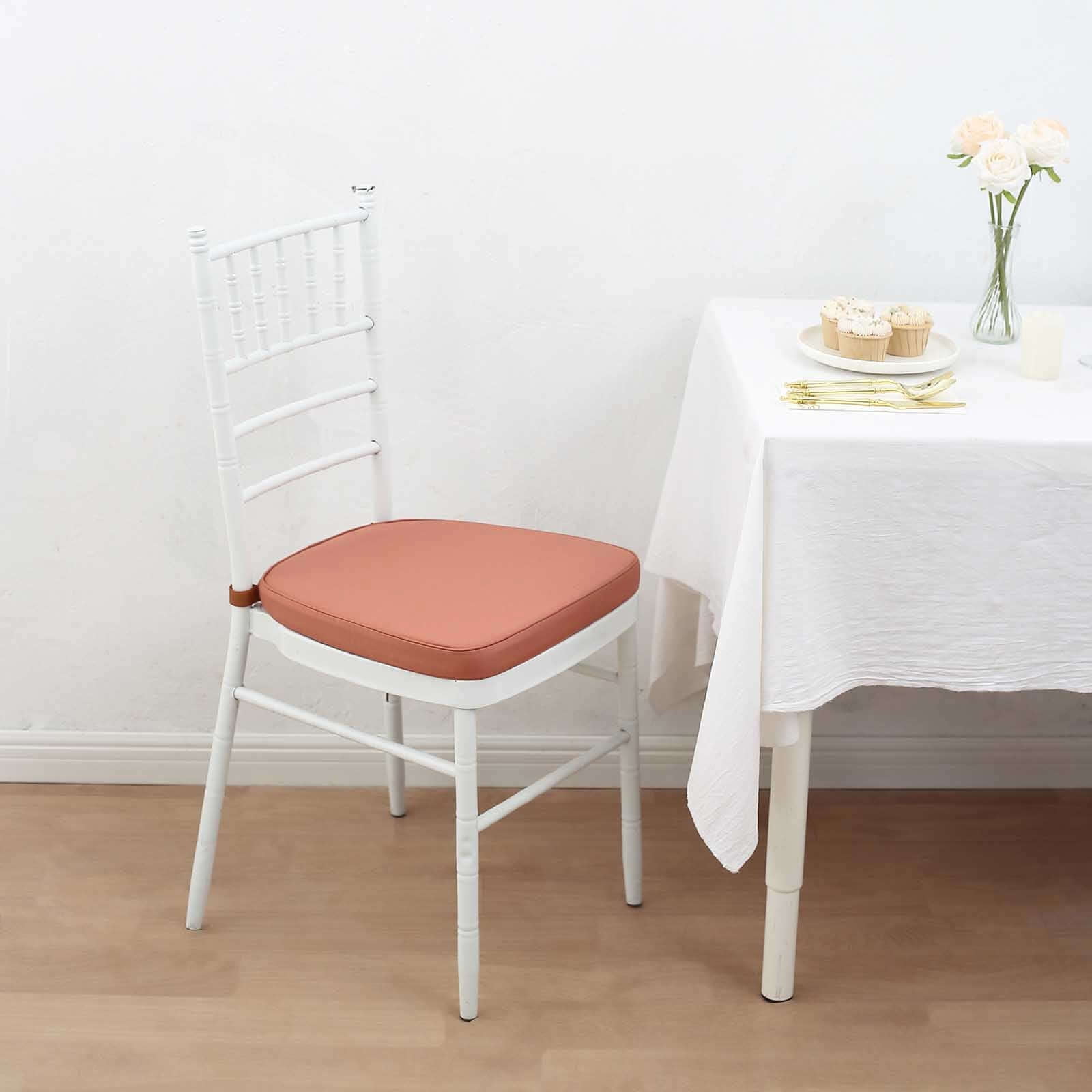 Efavormart Terracotta (Rust) Chiavari Chair Pad, Memory Foam Seat ...